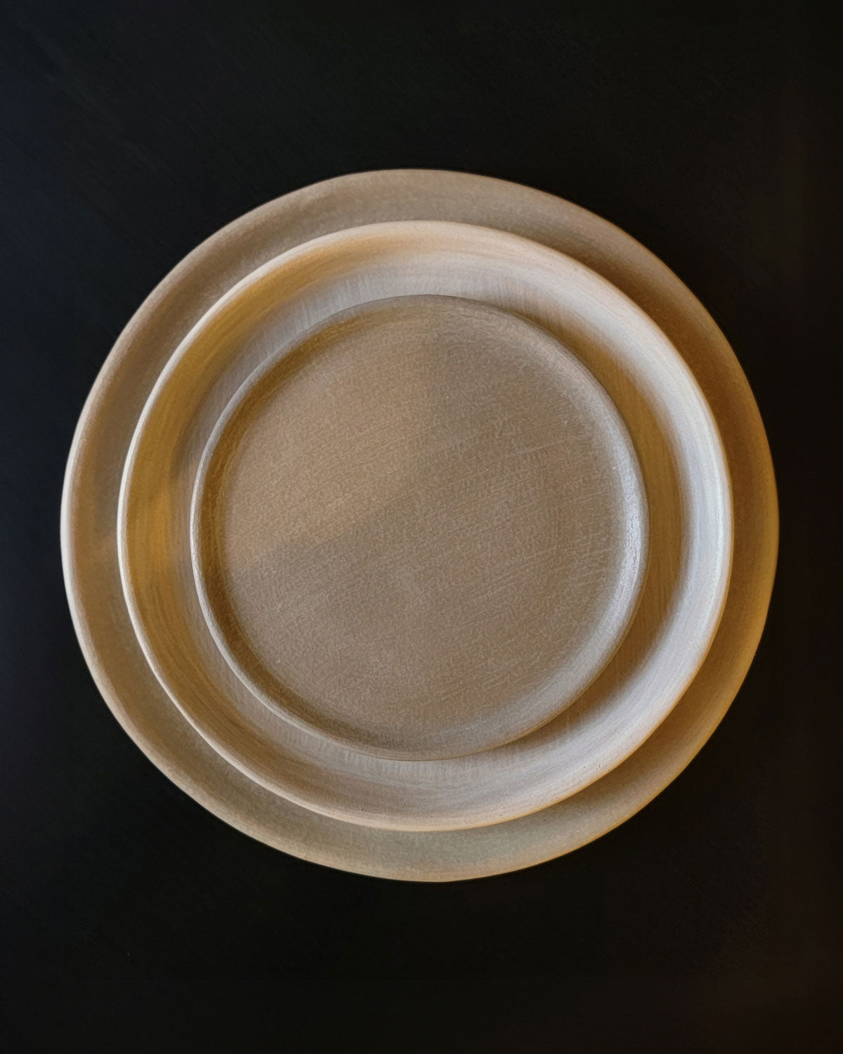 Taupe Cream Dinner Plate Pottery Dinnerware Set